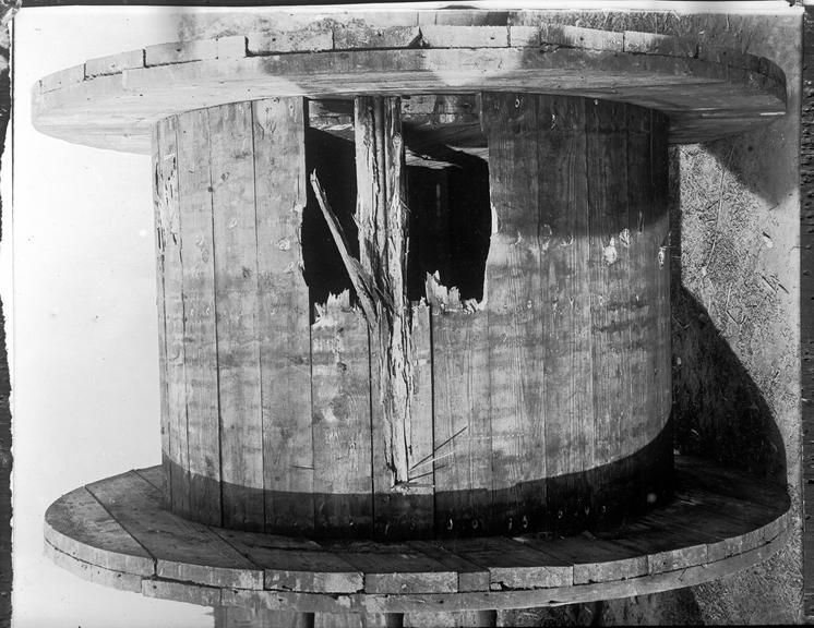 Works photographic negative of damage to cable drum