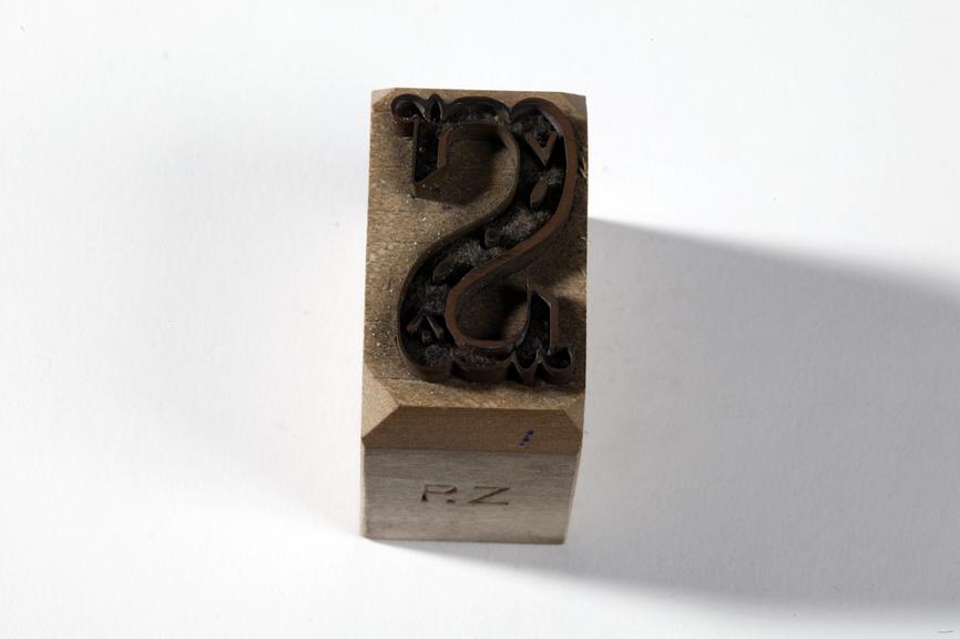 Textile printing block made by John Wild, Manchester