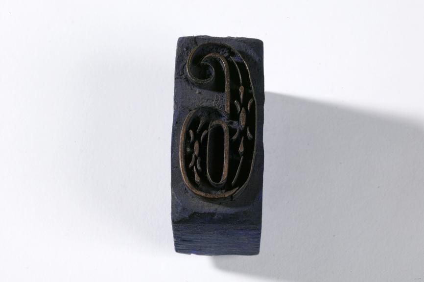 Number 5 textile printing block