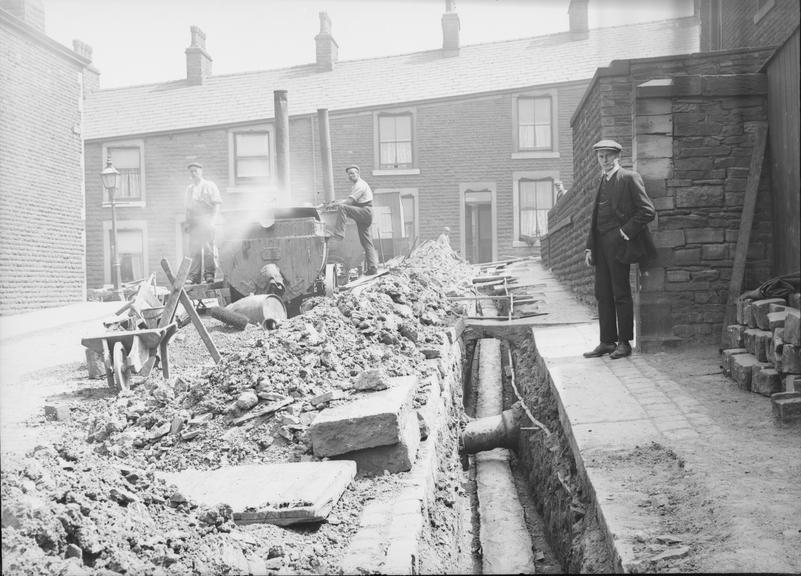 Works photographic negative of completed troughing, Accrington