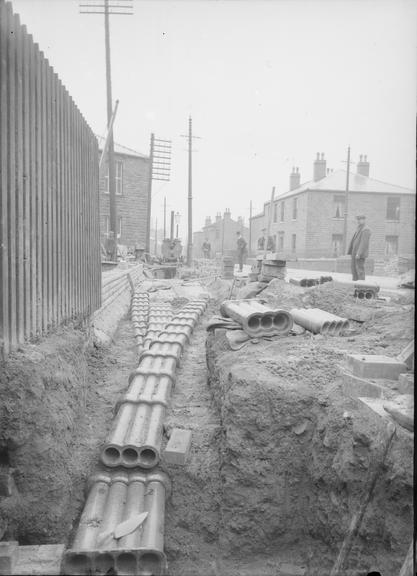 Works photographic negative of conduit layers, Rawtenstall