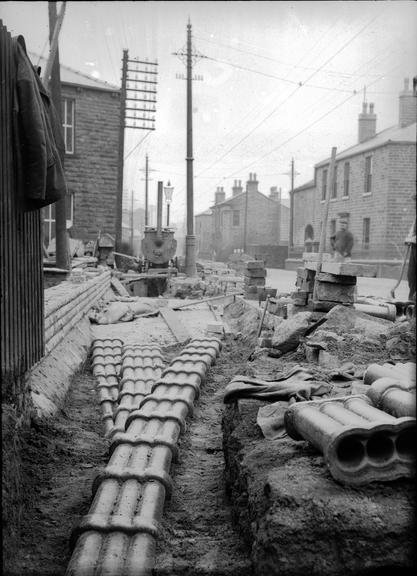 Works photographic negative of conduit layers, Rawtenstall