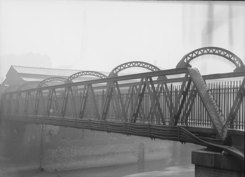 Works photographic negative of bridge over River Irwell, Salford