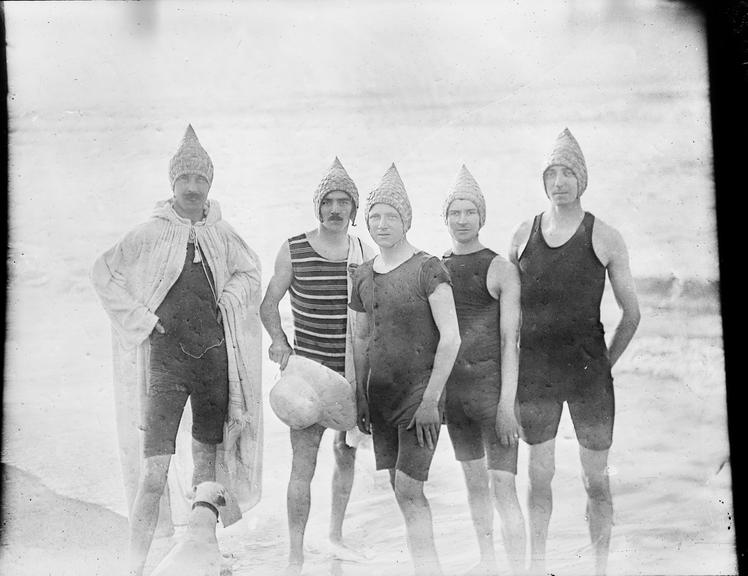 Works photographic negative of men in bathing costumes