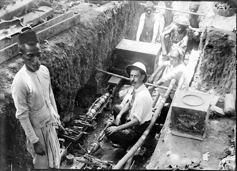 Works photographic negative of cable jointing