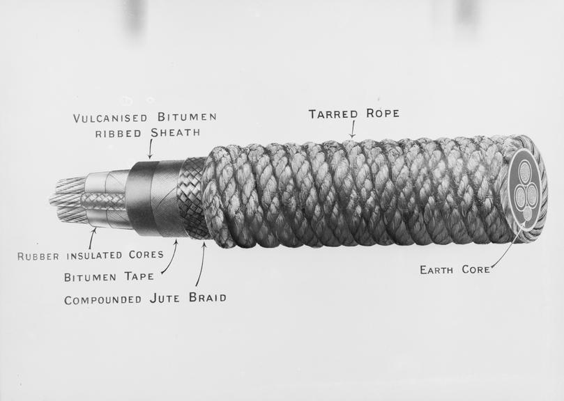 Works photographic negative of illustration of cable