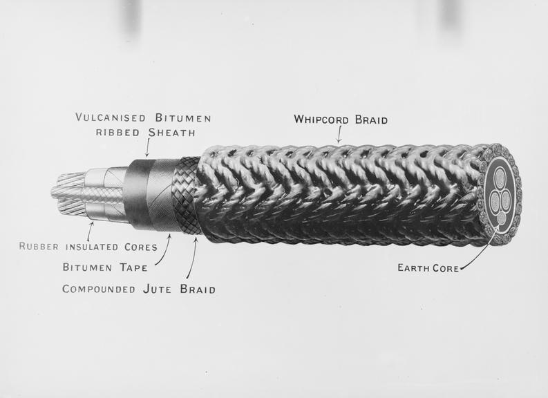 Works photographic negative of illustration of cable