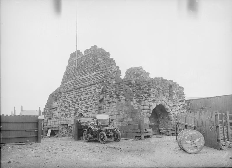 Works photographic negative of church ruins, Bury