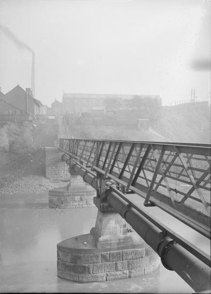 Works photographic negative of girder bridge