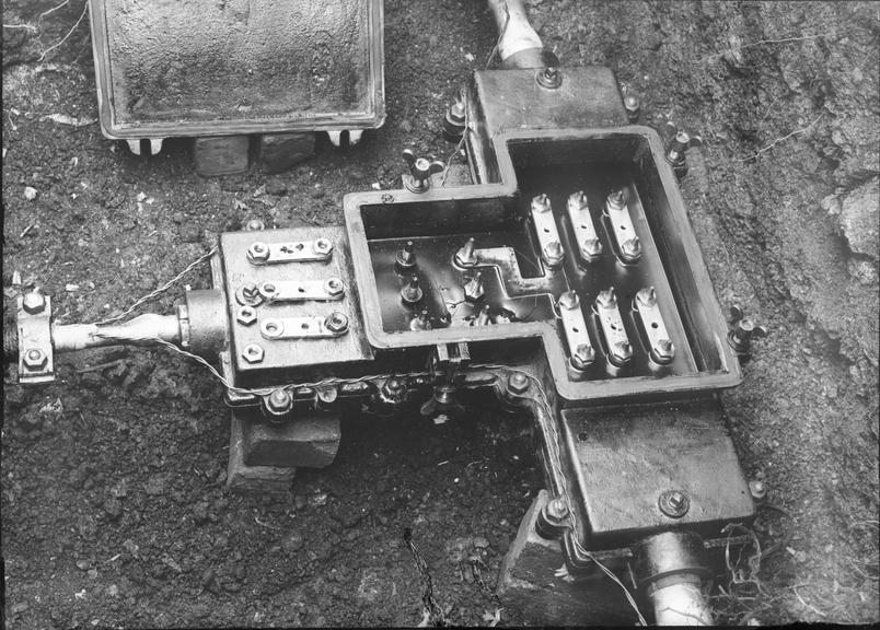 Works photographic negative of disconnecting junction box