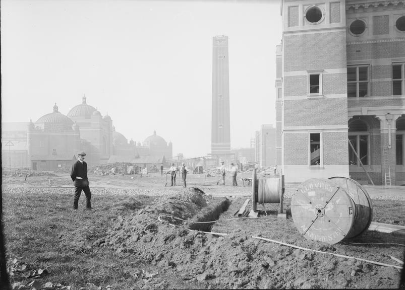 Works photographic negative of cable trench