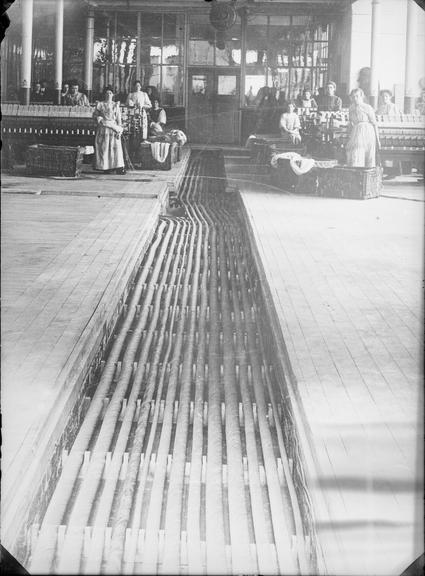 Works photographic negative of cables in trough, Wray Mill