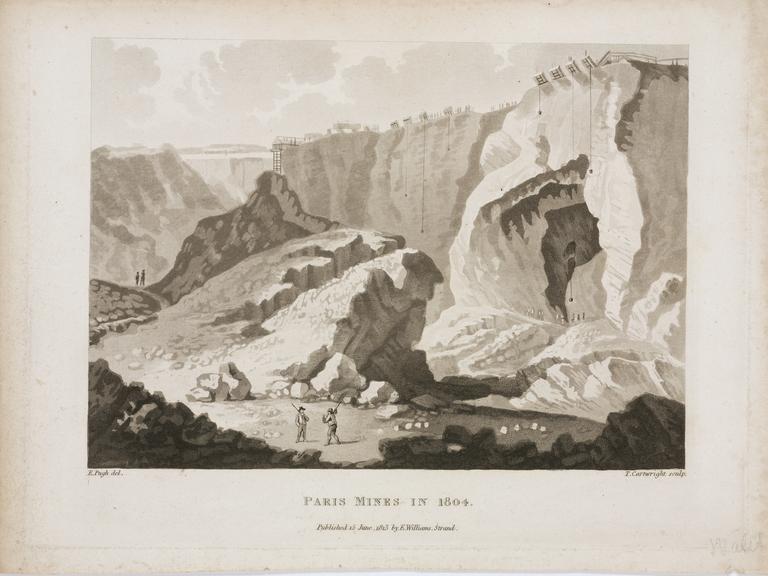 Aquatint, Parys Mines in 1804. By T. Cartwright after E