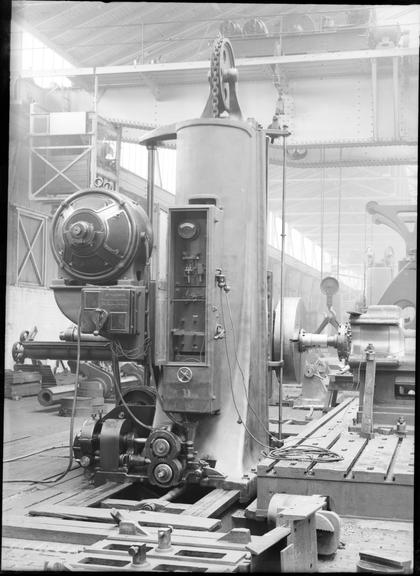 Works photographic negative of back of milling machine