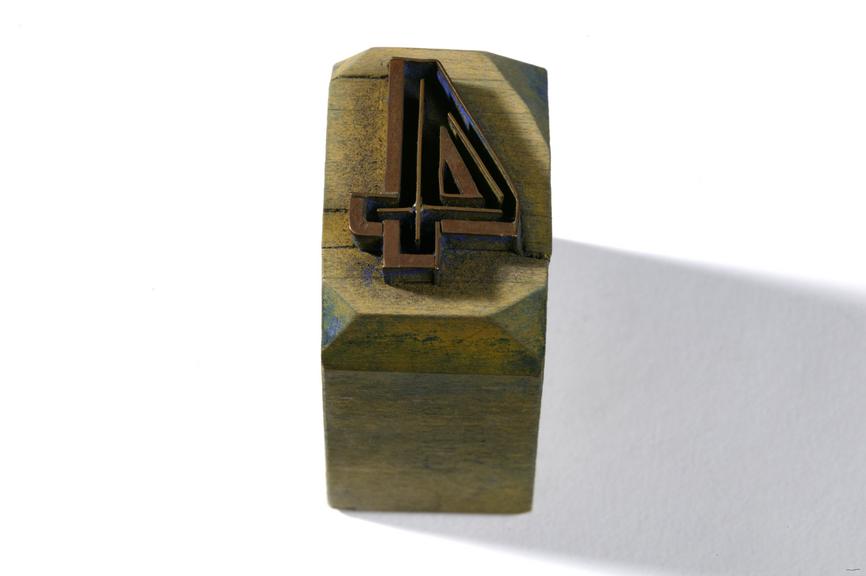 Number 4 textile printing block