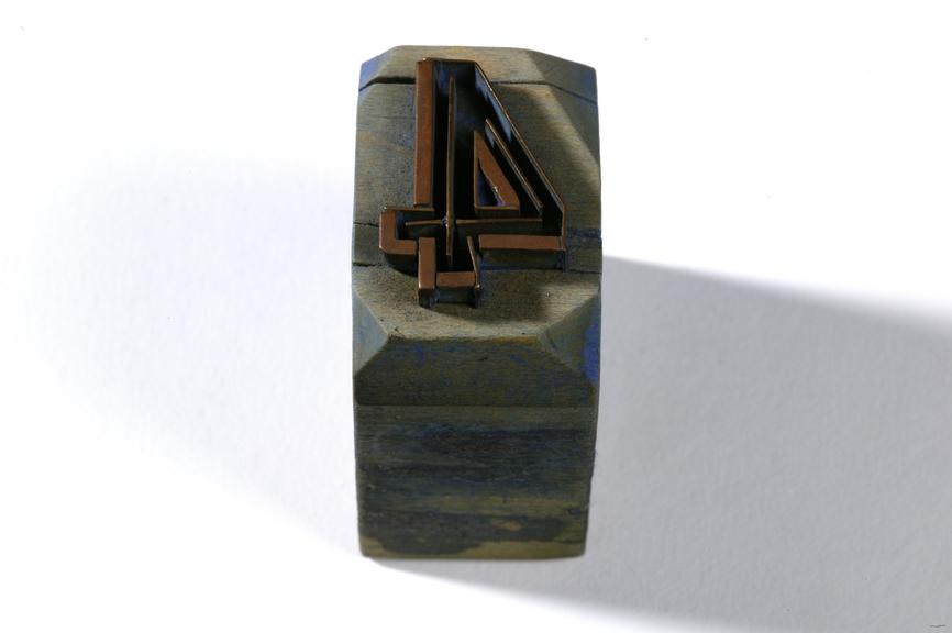 Number 4 textile printing block