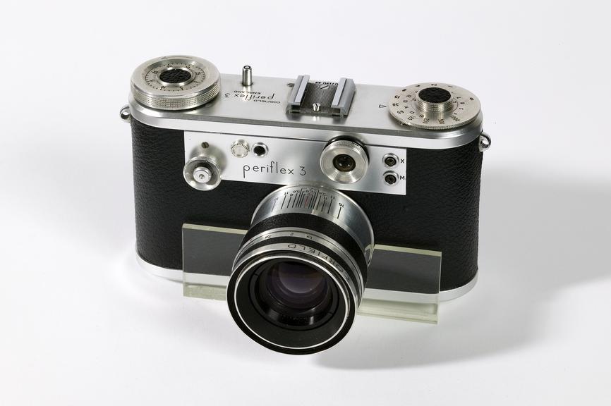 'Periflex' 35mm camera in leather case made by Corfield Ltd of