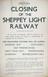 Notice, Closing of the Sheppey Light Railway, 4th December 1950