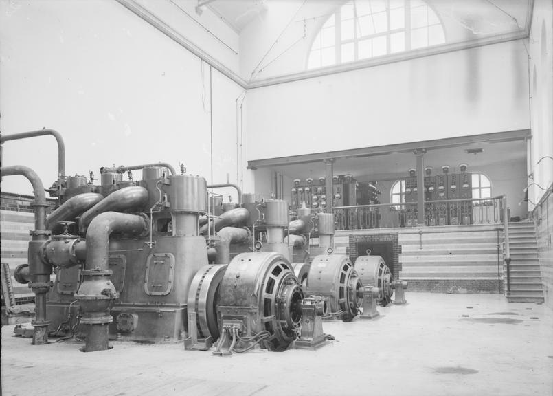 Works photographic negative of generator room, Rawtenstall