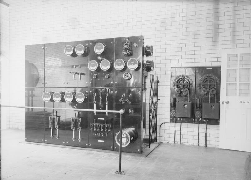 Works photographic negative of distribution panel, Caldy, Wirral