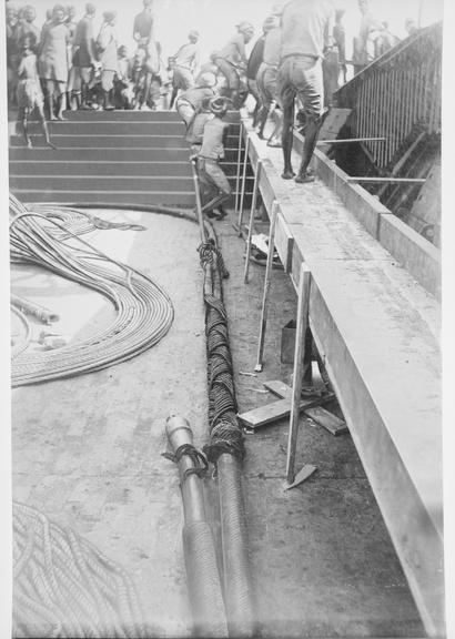 Works photographic negative of cable laying, Calcutta [Kolkata]