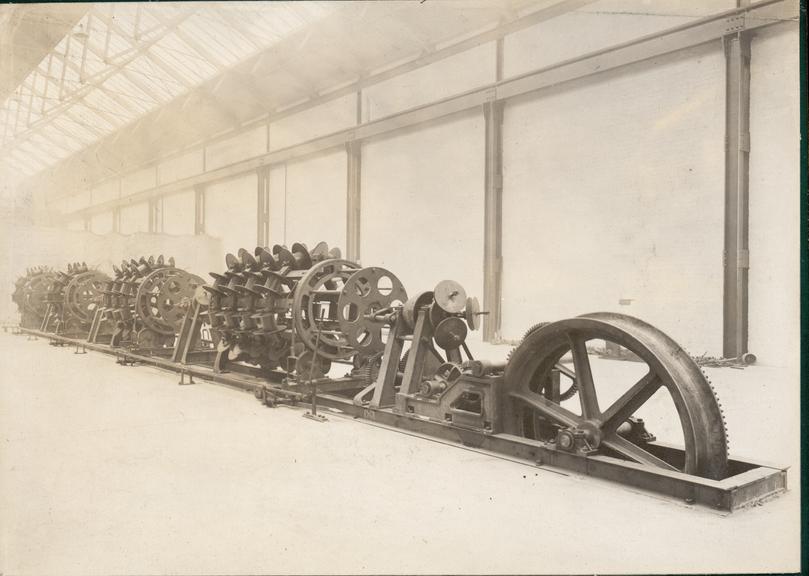 Works photographic negative of dry core stranding machine