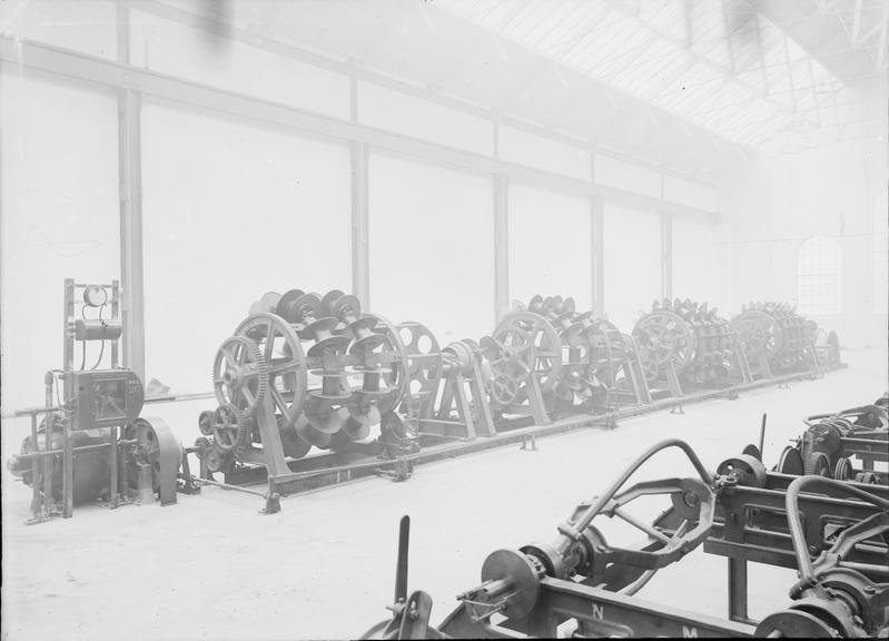 Works photographic negative of dry core stranding machine