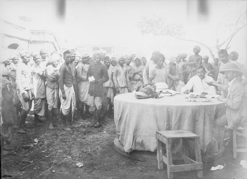 Works photographic negative of local men, Calcutta [Kolkata]