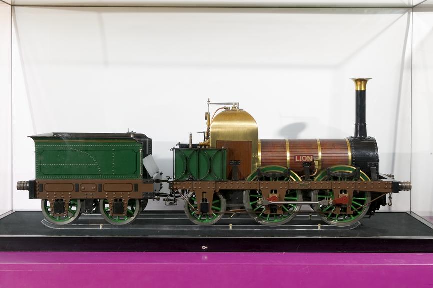 Scale model of the 'Lion' locomotive, made by Mr J. W