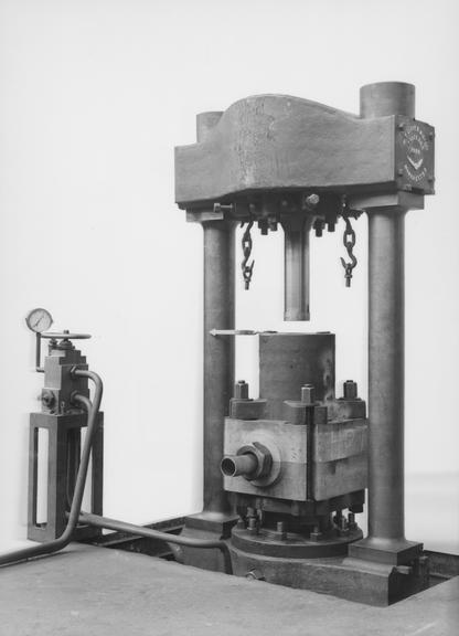 Works photographic negative of lead press, WT Glover & Co