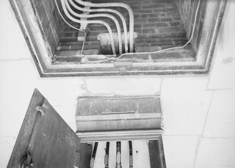 Works photographic negative of cables distribution pillar and