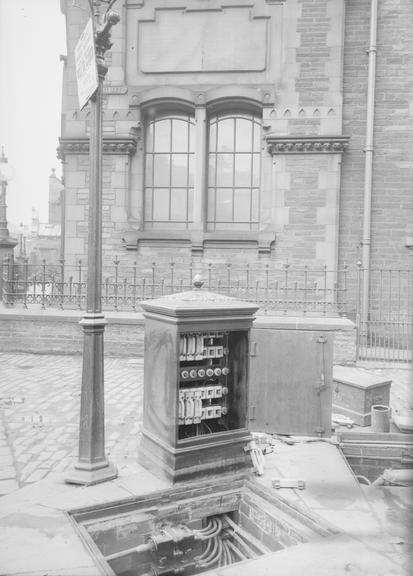 Works photographic negative of distribution pillar, Brighouse