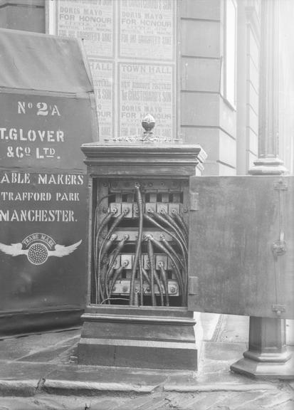 Works photographic negative of distribution pillar, Brighouse