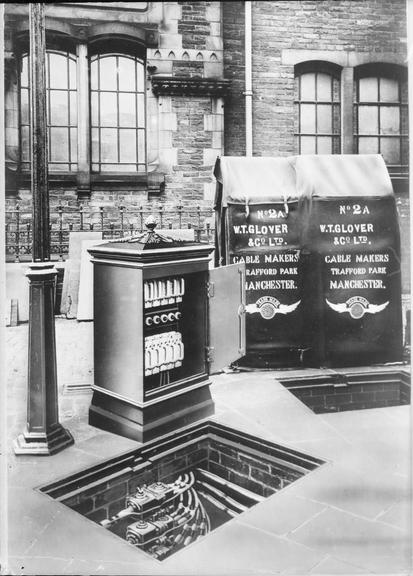 Works photographic negative of distribution pillar, Brighouse