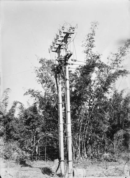 Works photographic negative of feed to overhead lines