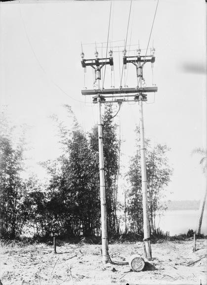 Works photographic negative of feed to overhead lines