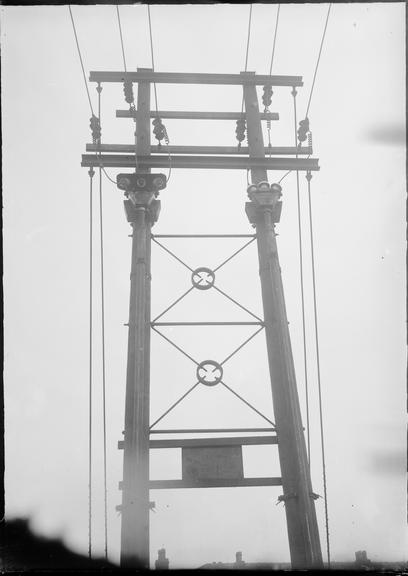 Works photographic negative of overhead lines, Bury