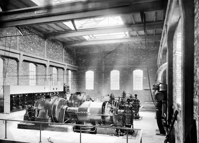 Works photographic negative of generators, Hulton Colliery