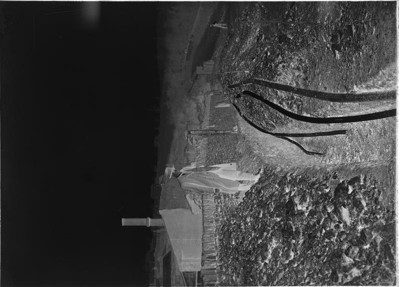 Works photographic negative of cables in trench, Sheffield