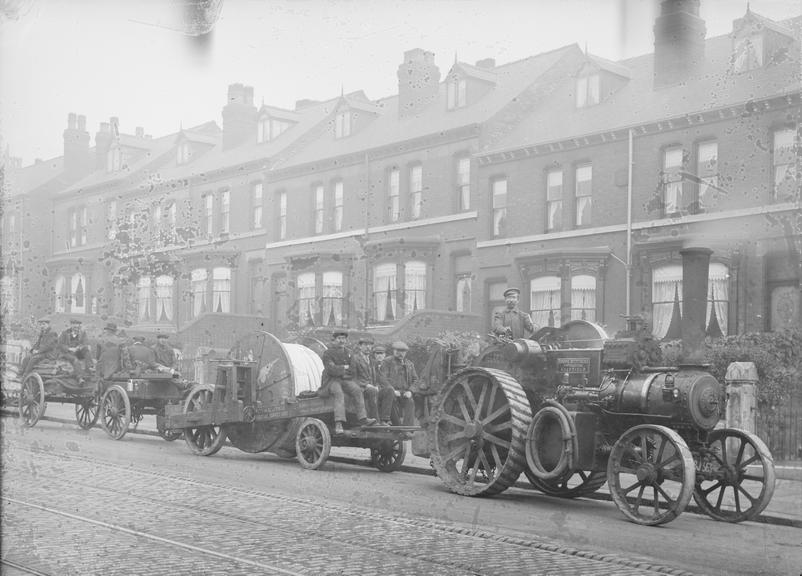 Works photographic negative of traction engine, Sheffield