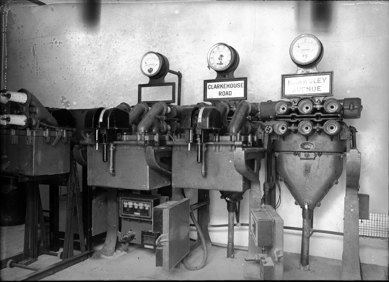 Works photographic negative of substation under construction