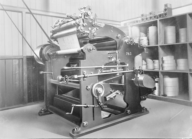 Works photographic negative of paper slitting machine