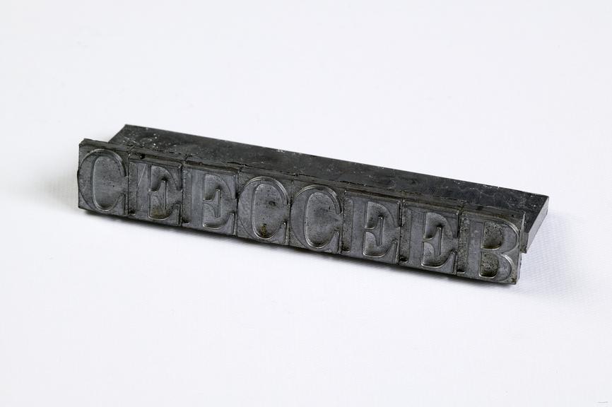 Part from a Model M Typecaster made by the Ludlow Typograph Co