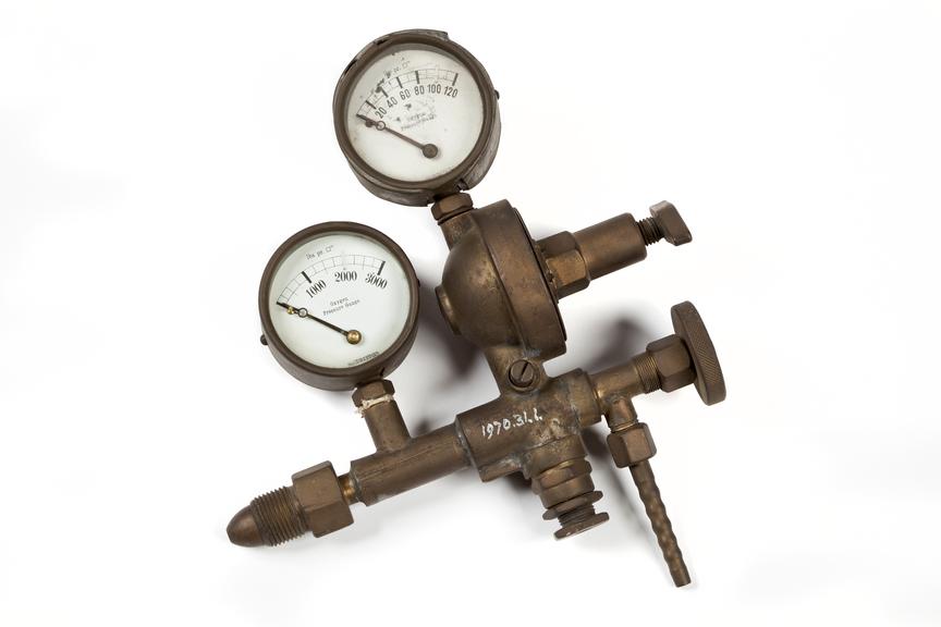 Oxy-acetylene regulators; single gauge, Alan Liversage type