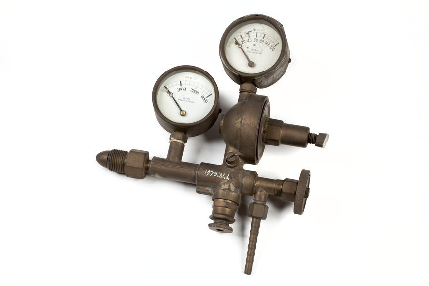 Oxy-acetylene regulators; single gauge, Alan Liversage type