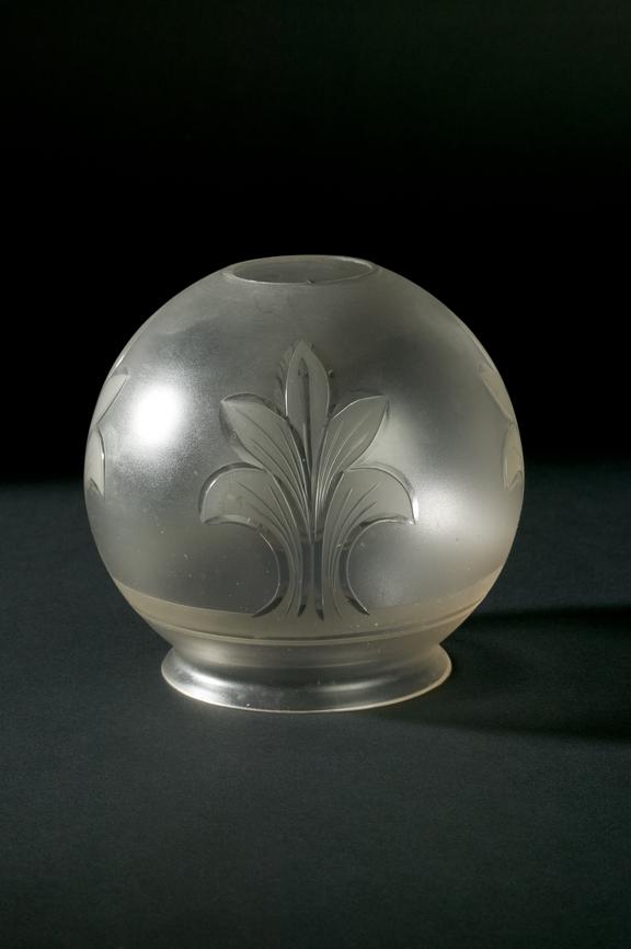 Etched gas light shade,  c. 1930