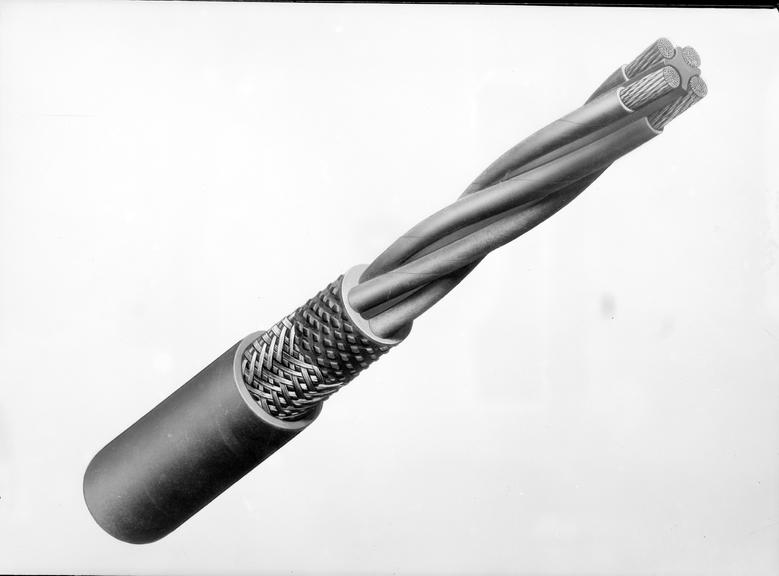 Works photographic negative of cable illustration