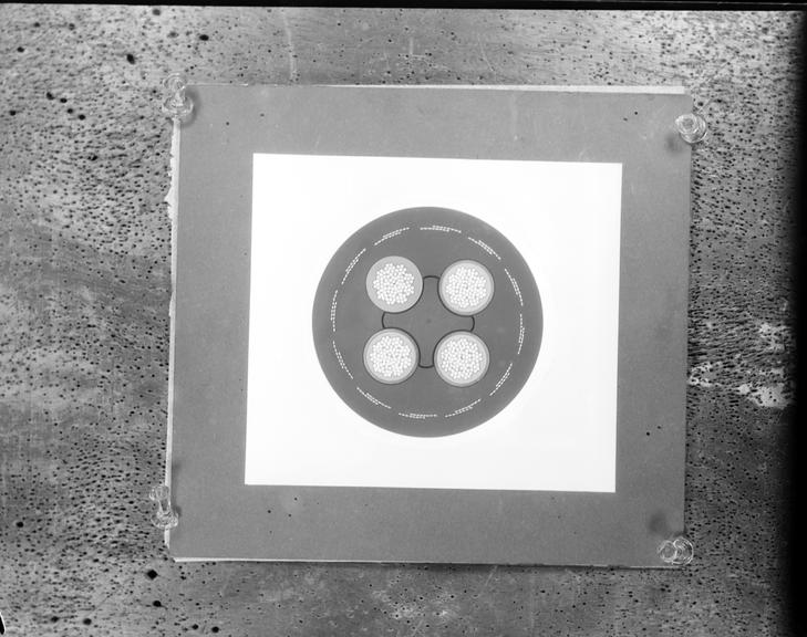 Works photographic negative of cable cross section illustration