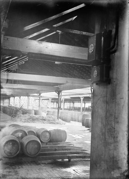 Works photographic negative of warehouse, Bass Brewery