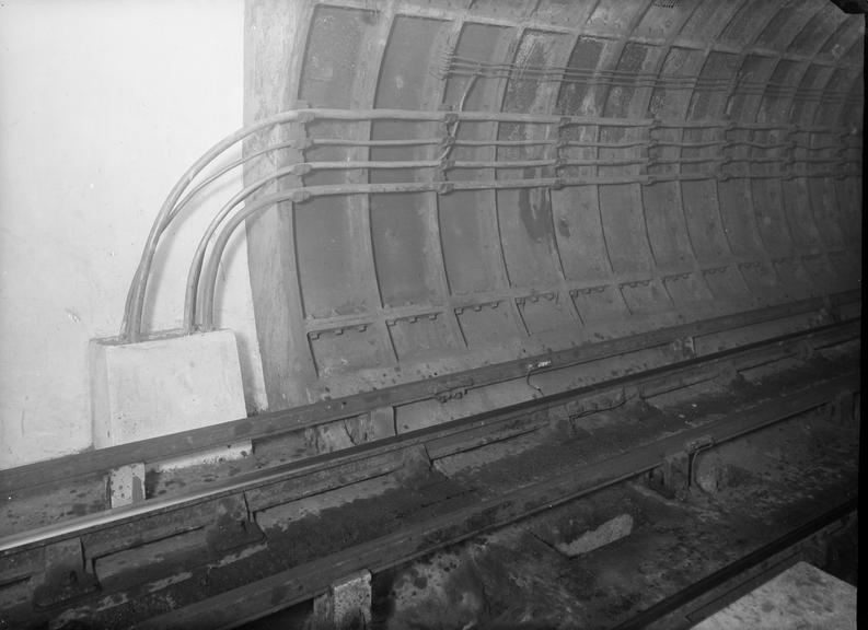 Works photographic negative of trackside cables, Trinity Road